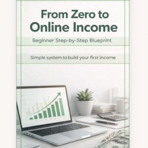 From zero to online income ebook cover for beginners to build income step by step